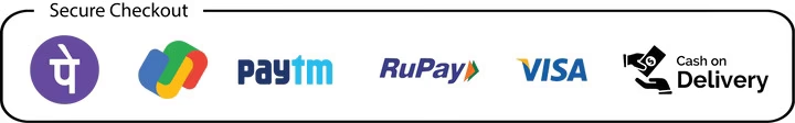 Secure Payment Options - PhonePe, Google Pay, Paytm, RuPay, VISA, Cash on Delivery